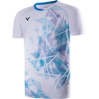 Victor Sport-Tshirt T-40001TD A (100% Polyester) 2024 weiss/blau Herren